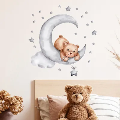 Zdjęcie produktu dla Naklejki na ścianę do pokoju dziecka miś - Sipo
