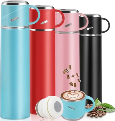 Imagen del producto de Botella térmica de acero inoxidable, de doble pared, con capacidad de 550 ml, aislada al vacío, ideal para actividades al aire libre y deportes