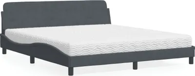 Produktbild von Bett mit Matratze "Dover" Dunkelgrau 180x200 cm Samt