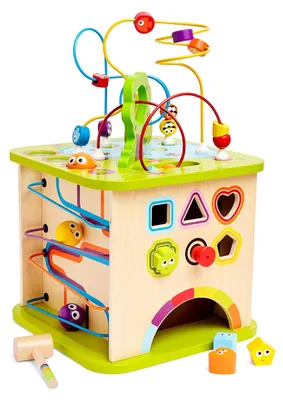 Obrázek produktu pro Hape kostka pro motoriku "Zvířátka" ze dřeva Multifunkční hrací kostka