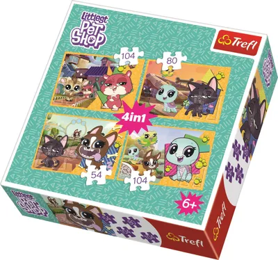 Obrázok produktu pre Puzzle TREFL Littlest Pet Shop 4v1 (54, 80, 104, 104 dielikov)