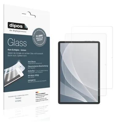 Produktbild von 2x Schutzfolie für Teclast H104G matt - Anti-Shock 9H Folie dipos Glass Kunststoffglas