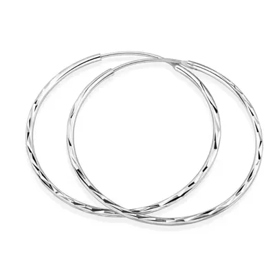 Produktbild von Ohrcreolen Ohrschmuck Damenohrringe Creole runde Ohrringe Ø 40 mm GESCHENKIDEE, Sterling Silber 925, inklusive Geschenkschachtel