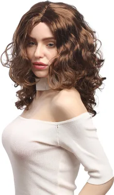 Produktbild von WIG ME UP Perücke Volumen Locken Mittelscheitel Braun XR-010-P6
