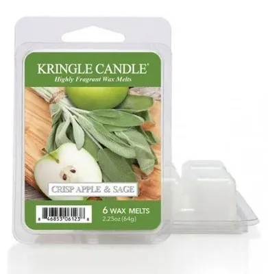 Imagen del producto de Velas aromáticas Kringle, fundentes de cera, paquete de 6 unidades, aroma: manzana crujiente y salvia