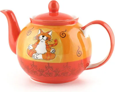 Produktbild von Mila Design Kanne - Oommh-Katze, Einzelne Teekanne, 1200 ml, Mehrfarbig, Keramik, 150 mm, 15 cm