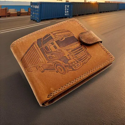 Produktbild von echt Leder Geldbörse Portemonnaie Geldbeutel mit RFID Schutz Truck LKW