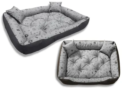 Produktbild von Hundebett, Laufstall, 130 x 105 cm, wasserdicht, schwarze Knochen