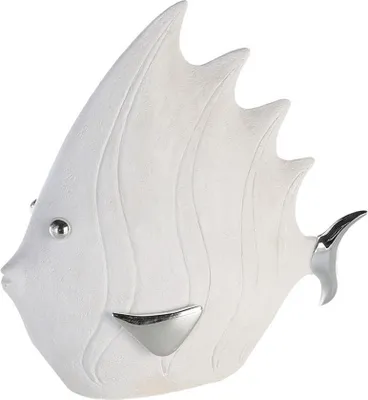 Produktbild von GILDE Dekofigur Figur Fisch weiss, silber H. 32 cm,59836