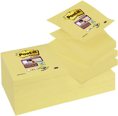 Immagine prodotto di Post-it® SuperSticky R33012SY note adesive Z-Notes, 76 x 76 mm, giallo canarino, 90 fogli