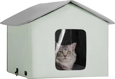 Immagine prodotto di VEVOR Casetta riscaldata per gatti, rifugio per gatti all'aperto con temperatura regolabile e timer, rifugio pieghevole per gatti in tessuto Oxford 600D con cuscino riscaldato
