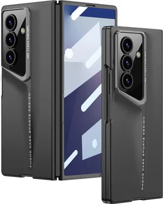 Immagine prodotto di Custodia per Samsung Galaxy Z Fold 7 Custodia rigida opaca ultrasottile con protezione dello schermo integrata nera