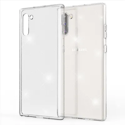 Produktbild von NALIA Glitzer Handyhülle für Samsung Galaxy Note10 Hülle, Bling Silikon Handyhülle Transparent