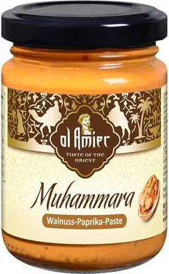 Produktbild von Al Amier Muhammara Walnuss-Paprika-Paste 130 G Glas  Vegan Glutenfrei Nussig und Würzig im Geschmack