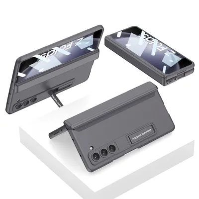 Produktbild von Hülle für Samsung Galaxy Z Fold 5 Magnetische Scharnierschutz All Inclusive Schutzhülle mit Displayschutz und Ständer Grau