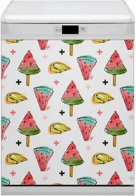 Produktbild von Magnete  Küche Magnetmatte Magnet für Spülmaschine Abwaschbar Dekor 60x80 cm  - Wassermelone am Stock