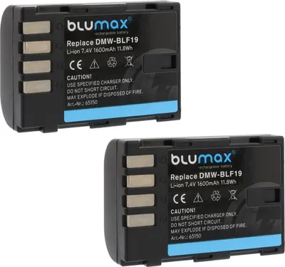 Produktbild von 2x Akku + LCD Lader für Panasonic DMW-BLF19  DMW-BLF19E Lumix DMC-GH3  1600 mAh