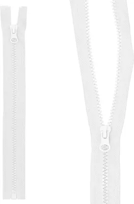 Produktbild von mumbi Reißverschluss teilbar 5mm 25cm Weiss Kunststoff Reißverschlüsse mit Zipper grobe Zähne