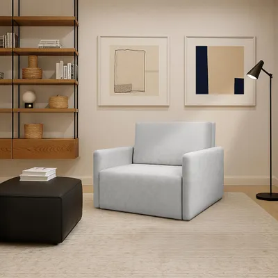Produktbild von Sofa DALIA I, Wohnzimmer, modernes Schlafsofa Couch 2-Sitzer Sofa freistehendes Polstersofa Bettkasten 131 cm Schlaffunktion Grau Luda 12