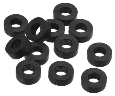 Gummiflachdichtungen M6, 12 Stk., 5x12 mm, schwarz
