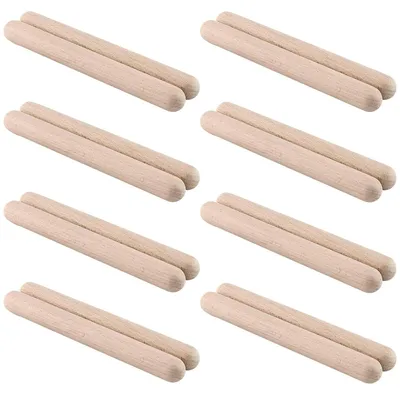 Image de TRANKIELO® - 16 baguettes de bois sonores de 20 cm - Fabriquées en bois de hêtre naturel - Idéales pour les cours de musique et la percussion