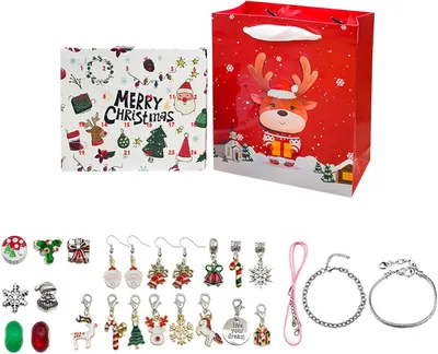 Produktbild von Schmuck Adventskalender 2025 für Damen & Mädchen – 24 Tage Countdown mit Halsketten, Ringen & Ohrringen – Weihnachtsgeschenk & Überraschungsset