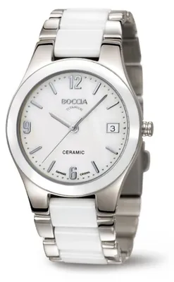 Productafbeelding van Boccia horloge - dameshorloge van titanium met keramische details en saffierglas - model 3189-01