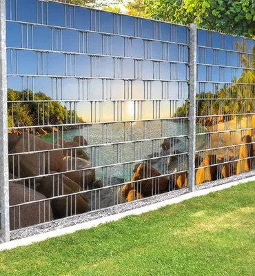 Produktbild von Sichtschutzstreifen Strand Sonnenuntergang Sichtschutz Garten Zaun - Teil1 + Teil2 500x180cm