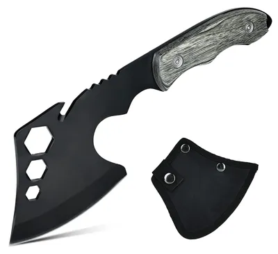 Produktbild von Aicharynic Axt & Camping Beil - Survival Outdoor Handbeil Mit Holzgriff Für Jagd, Trekking, Garten - Inkl. Kopftasche