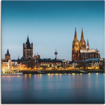Produktbild von ARTland Leinwandbild Köln Rheinpromenade Größe: 50x50 cm