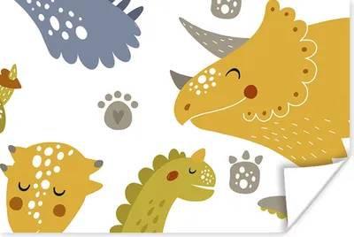 Produktbild von MuchoWow® Poster Dinosaurier - Schnittmuster - Jungen - Dino - Kinder 180x120 cm - Fotoplakat