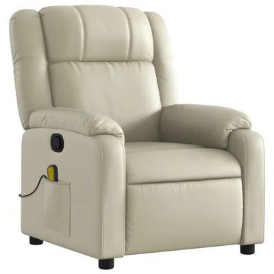 Image de vidaXL Fauteuil relax Crème Similicuir