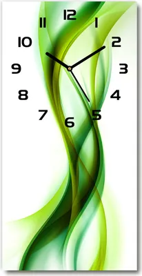 Produktbild von Wanduhr aus Glas – 30x60 cm - Glasbild - Glasuhr - Gehärtetes Glas -Wellen Abstraktion