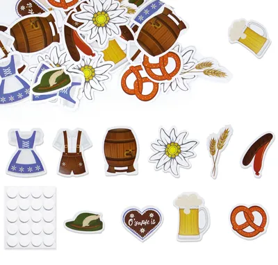 Oktoberfest-Konfetti, 50 Stück, Papier, 1,5–3,5 cm, bunt