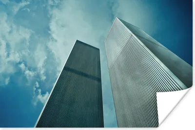 Produktbild von MuchoWow® Poster Ansicht der Türme des World Trade Center in New York von unten 180x120 cm - Fotoplakat