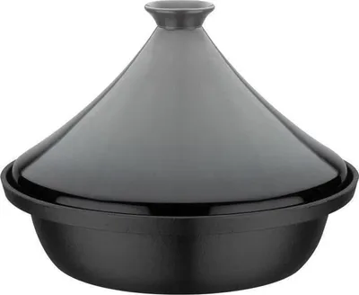 Zdjęcie produktu dla Tajine z Masywnego Żeliwa, 30 x 22 cm, Pokrywka Ceramiczna, Indukcja, Szary