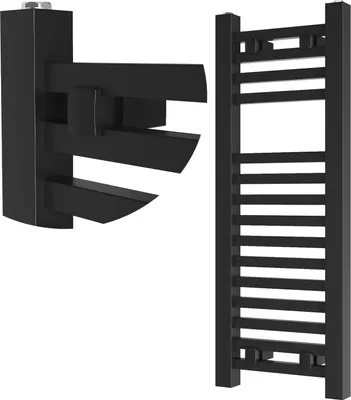 Obrázek produktu pro Granitan | Koupelnový radiátor Bergen - 80x30 cm - černý - moderní design - praktický a elegantní