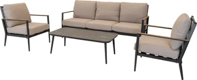 Produktbild von Loungeset - Rope Mixed Grey - 3-teilig - Glastischplatte