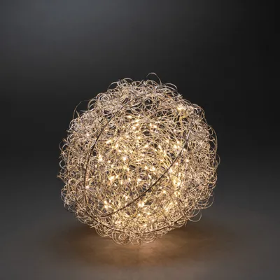 Immagine prodotto di Konstsmide LED a sfera, 160 diodi bianco caldo, 4,5 V, per interni, cavo trasparente - 3515-303