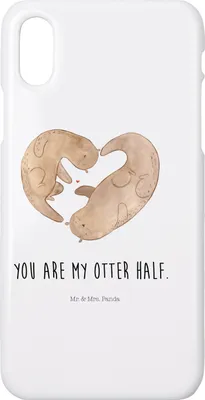 Produktbild von Mr. & Mrs. Panda Iphone 10 Handyhülle Otter Herz - Weiß - Geschenk, Handy, Liebe, X, Cover, Hülle