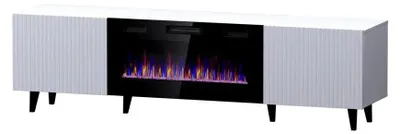Immagine prodotto di Mobile TV PAFOS EF con camino elettrico 180x42x49 cm bianco opaco