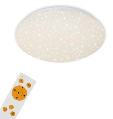 Zdjęcie produktu dla Lampa sufitowa LED BRILONER VERB, zdalne sterowanie, możliwość ściemniania, regulacja temperatury barwowej CCT, dekor gwiazdy, biały, 28 x 6,5 cm