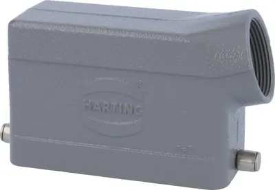 Produktbild von HARTING Han 16B Tüllengehäuse niedrig, 1xM32 seitlicher Kabelabgang, für 1 Bügel (am Unterteil) Verschraubung M32