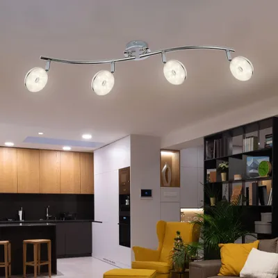 Produktbild von LED Deckenleuchte, Spots verstellbar, Chrom, L 70 cm