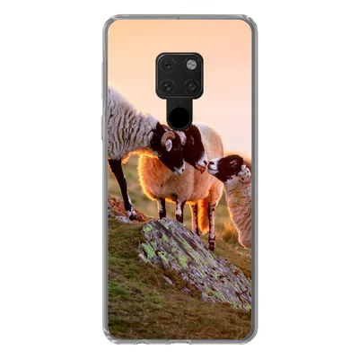Produktbild von MuchoWow® Handyhülle Schutzhülle Hülle für Huawei P40 Lite Schafe - Tiere - Sonnenuntergang Silikon Softcase Handy Hülle - Handy