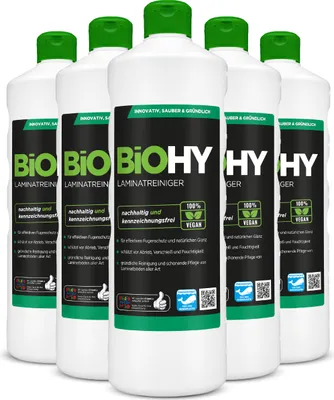 Produktbild von BiOHY Laminatreiniger, Laminat Pflege, Vinyl Reiniger, Laminatpflegemittel, 6 x 1 l
