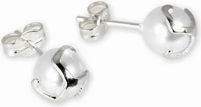 Produktbild von SilberDream Ohrstecker für Damen 925 Silber weiß Perle Ohrringe 7mm SDO509