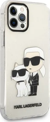 Produktbild von Karl Lagerfeld, Hülle mit Glitzer Karl & Choupette NFT für iPhone 12 / 12 Pro, Transparent