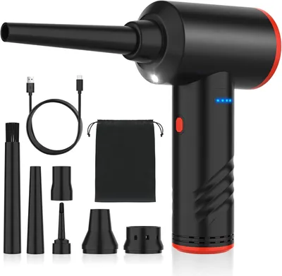 Produktbild von Elektrische Staubgebläse, 3-Gang Compressed Air Duster für PC Reinigung, 2000 mAh Akku Electric Schnellladung Dust Blower mit LED