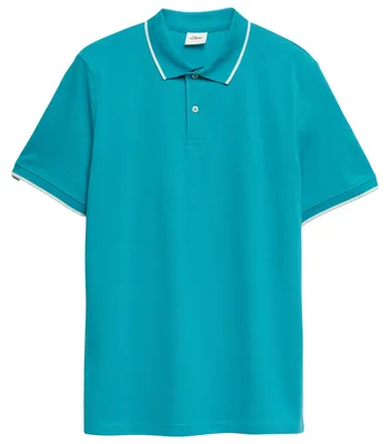 Produktbild von s.Oliver Poloshirt türkisblau XXL Kontraststreifen